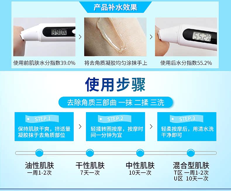 Blue Bora Men tẩy tế bào chết cho nam Gel rửa mặt cho mặt dành cho nữ tẩy da chết vật lý