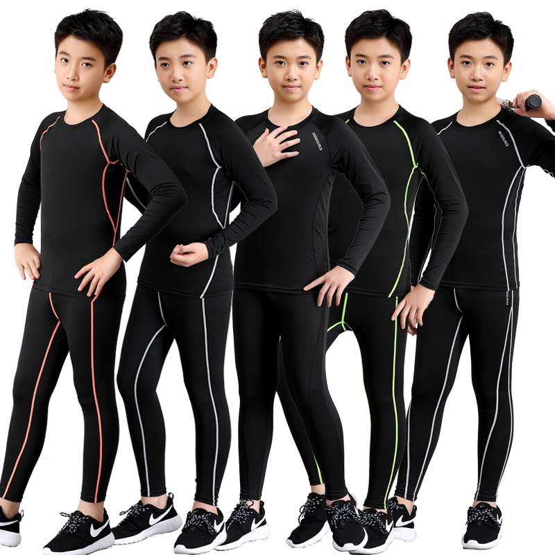 Children's tights training clothing men's quick-drying clothing suit basketball football spring and autumn primary school students base warm clothing