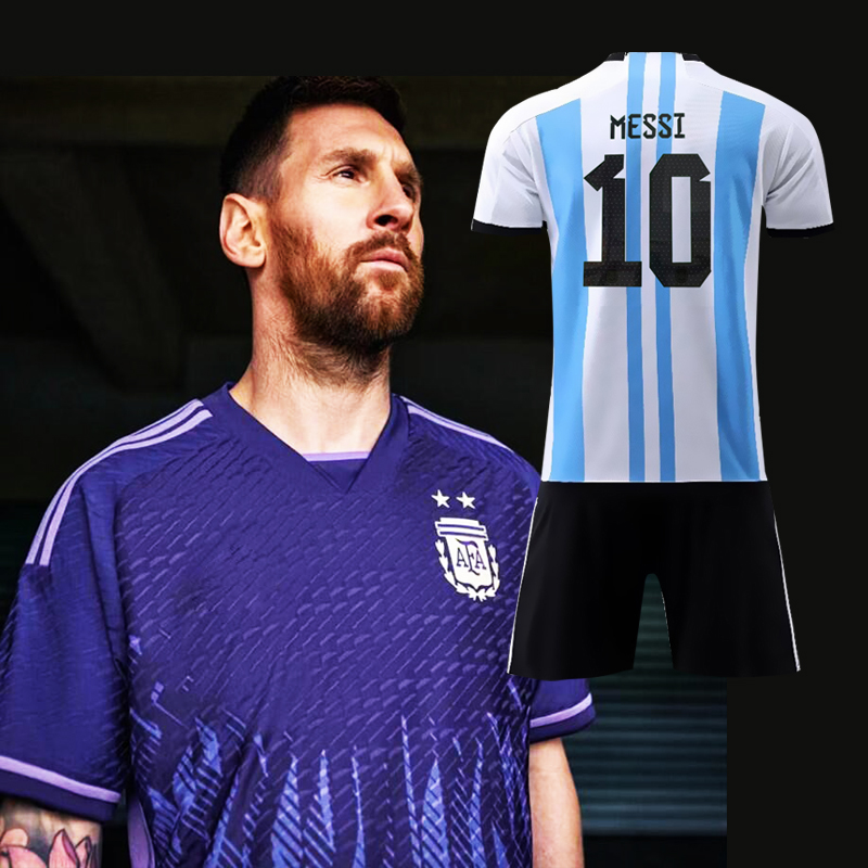 Argentina Messi jersey children's football training suit custom men's 2022 World Cup match sports uniforms