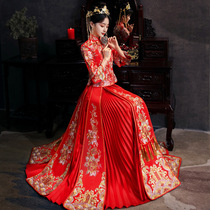 Xiuhe dress bride 2021 new dress wedding Chinese wedding dress Dragon and phoenix coat Wedding dress thin large size show kimono