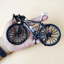 Alloy model mini bicycle simulation bicycle toy Mountain road folding car ornaments creative boys gifts