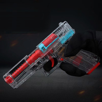 Transparent Glock toy hand small gun can be fired in a row shell launch simulation barge eggshell M1911 real person CS eating chicken