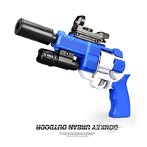 Continuous electric revolver Soft Bullet Gun can launch suction cup Python 357 simulation Russian roulette gun childrens toy