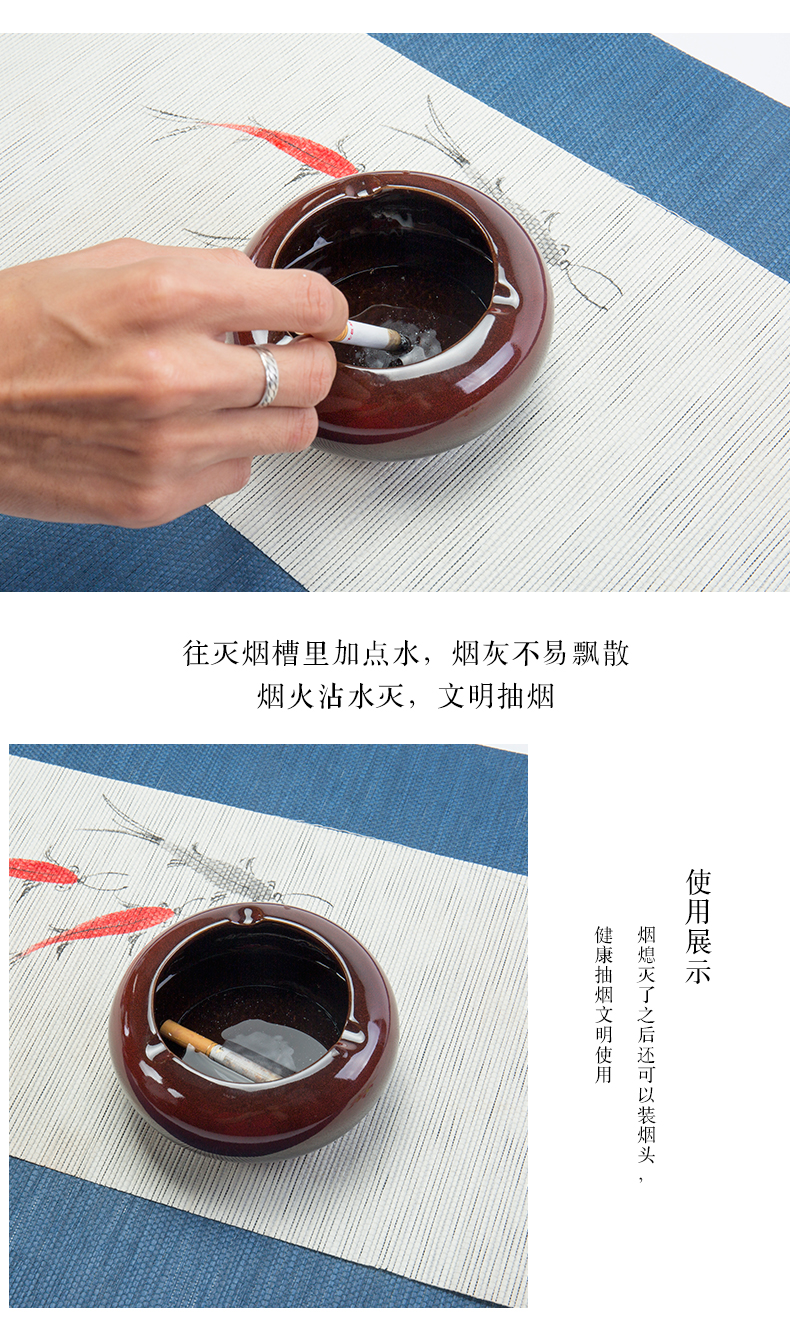 Ronkin creative move variable ashtray household ceramic tea tea accessories zero with small portable ashtray