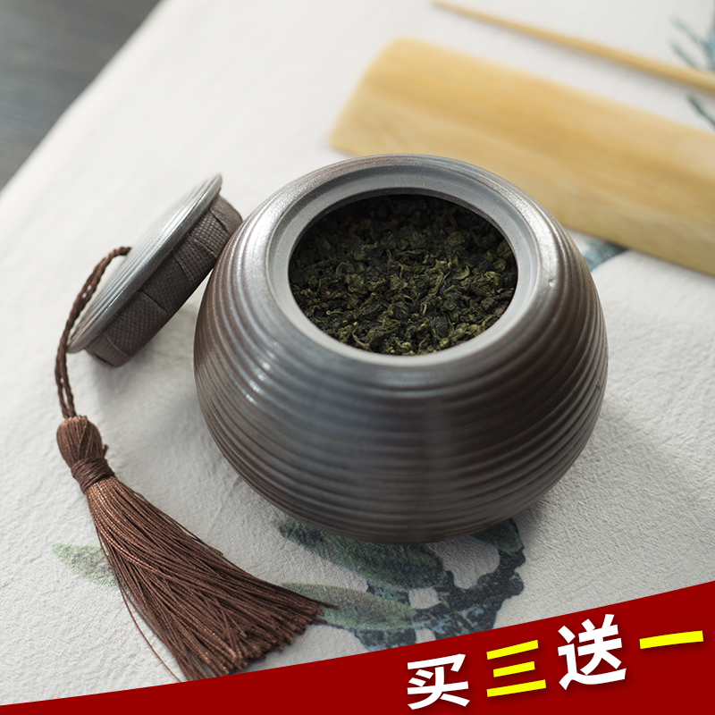 Ronkin household seal in ceramic tea pot of firewood small storage tank general coarse pottery store content box