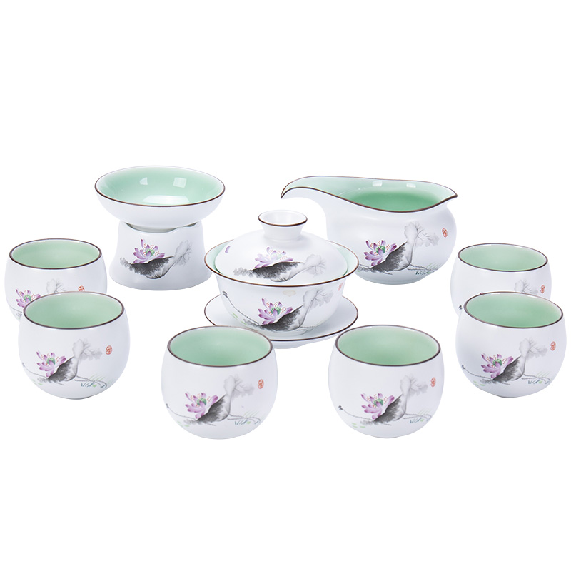 The Visitor ronkin Japanese kung fu tea set office contracted tea ceramic cups household the teapot