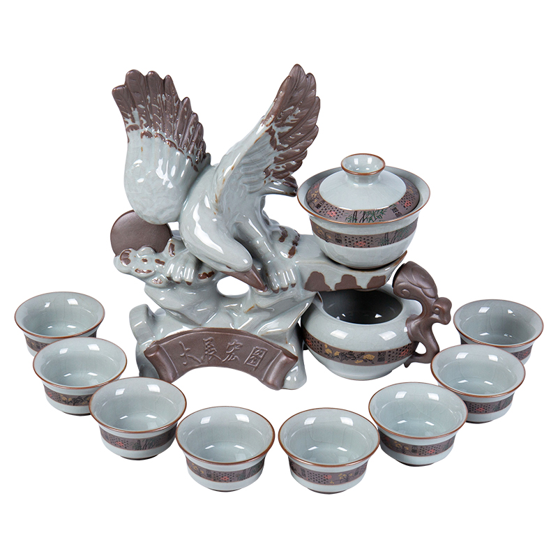 Ronkin elder brother up creative lazy tea set suit household kung fu tea cups contracted half automatic ceramic teapot
