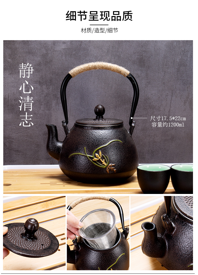 Ronkin checking iron pot of cast iron kettle electric TaoLu boiled tea, Japanese tea taking teapot single pot of restoring ancient ways
