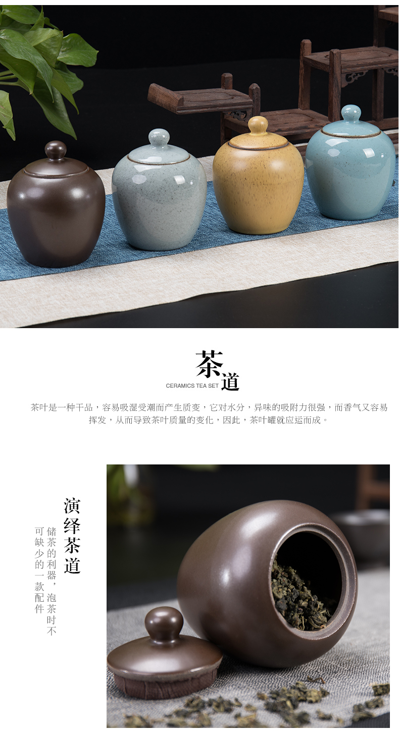 Travel ronkin ceramic tea pot portable small POTS of household elder brother up storage tanks seal store content box