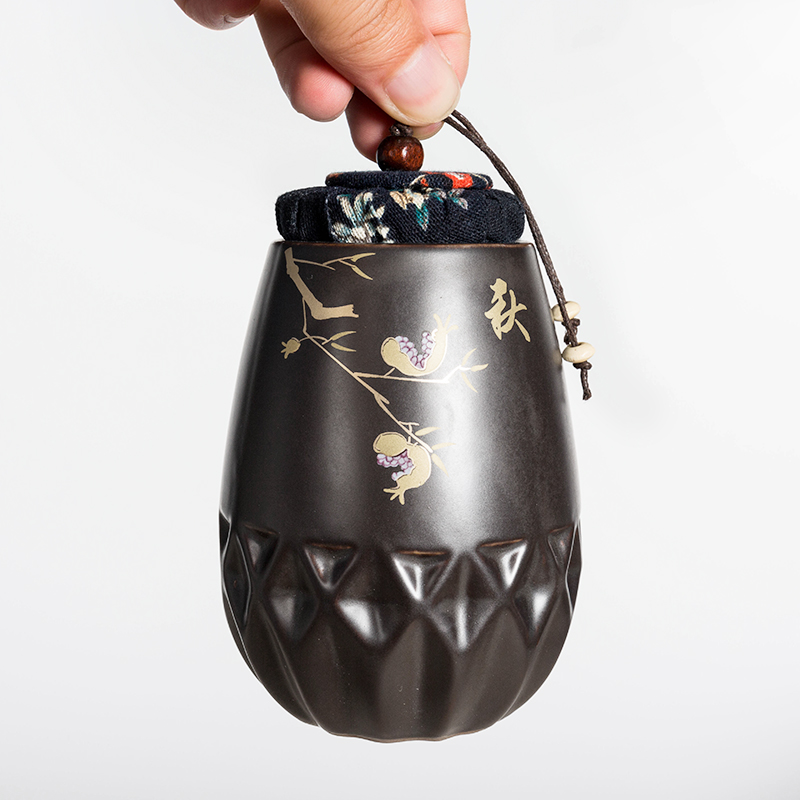 Ronkin small general seal pot kung fu tea caddy fixings ceramic household storage tanks tieguanyin packing box