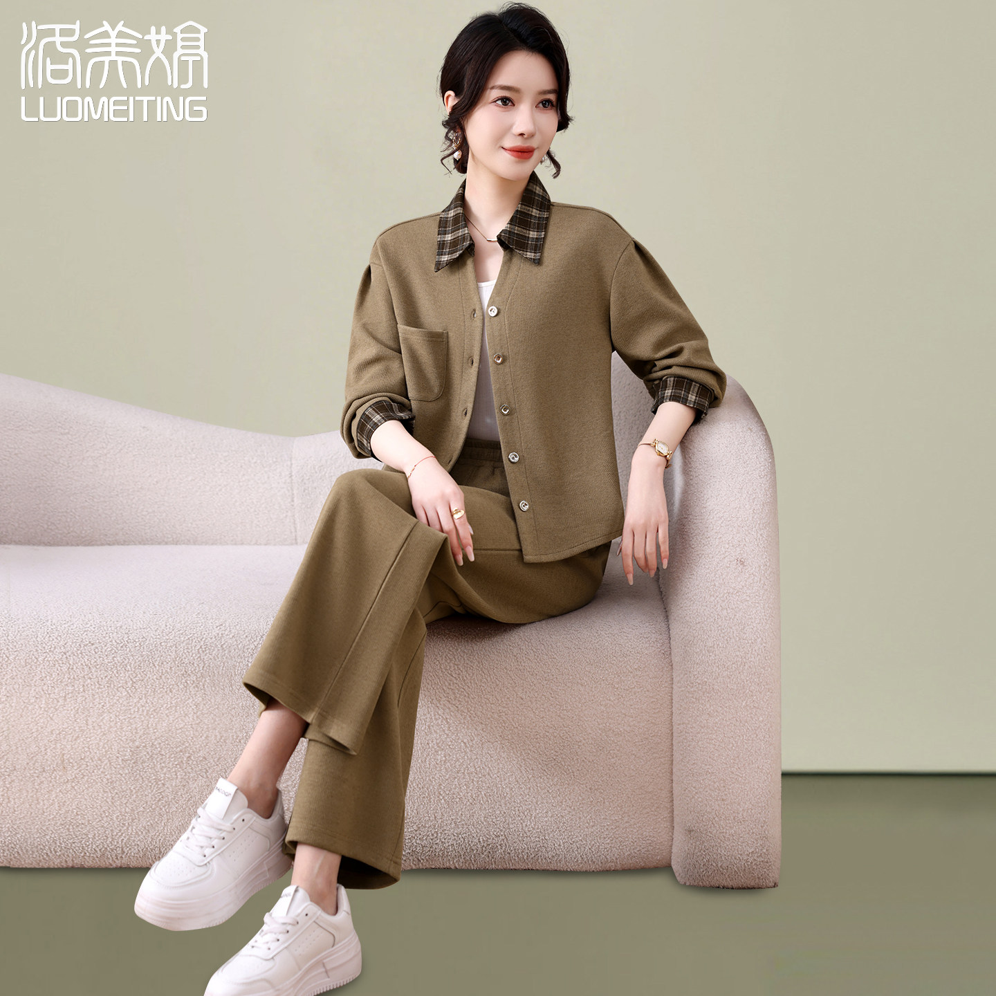 休闲运动套装女2026春装减龄时尚洋气韩版高级感慵懒风妈妈两件套