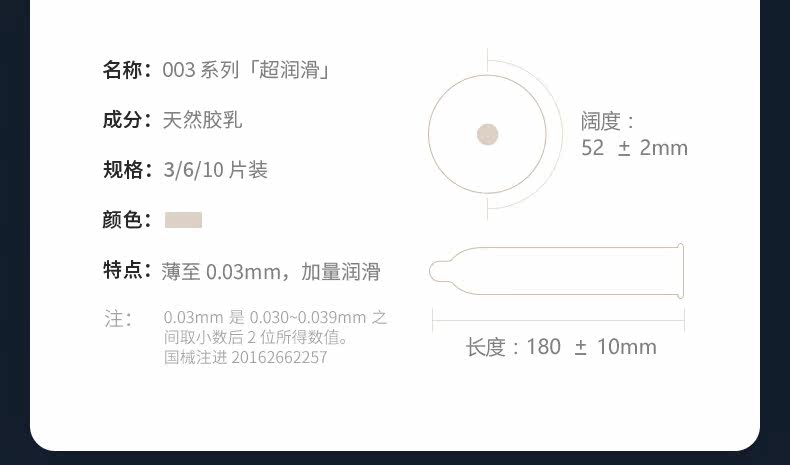 日本原装进口 冈本 高端款 超薄无感003白金避孕套 10片/盒 图7