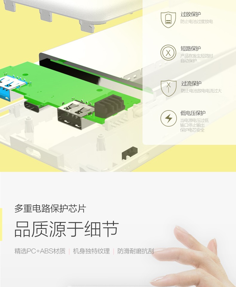 Philips dung lượng lớn sạc kho báu siêu mỏng nhỏ gọn 10000 mAh di động Apple ngân hàng điện di động - Ngân hàng điện thoại di động sạc dự phòng hoco