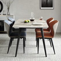Nordic net red light rockboard table Home Small family Type modern minimalist light extravagant chair combined marble dining table