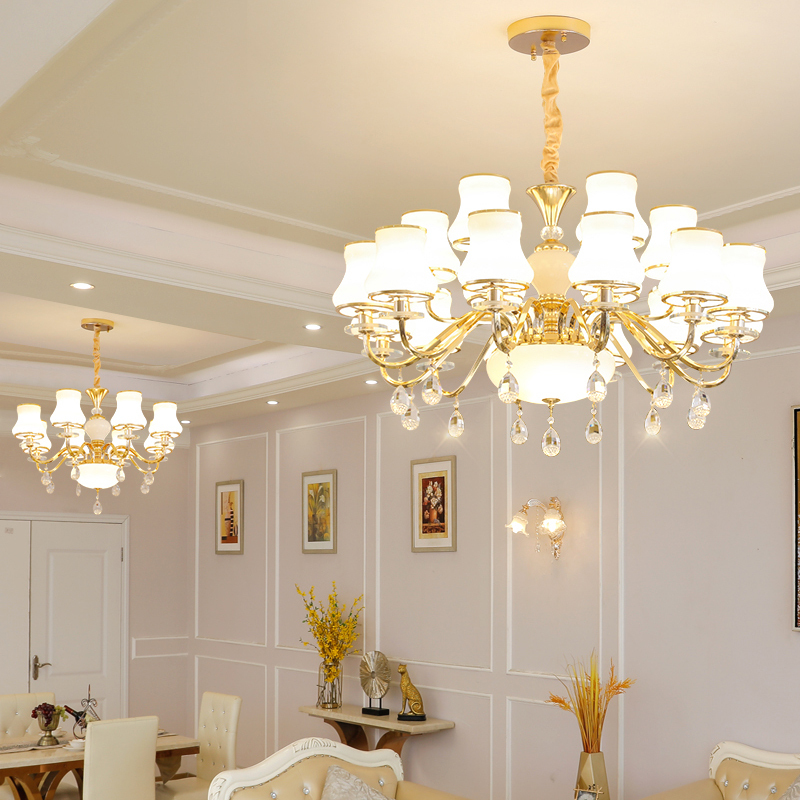 European-Style Crystal Chandelier, New Living Room Lighting, Creative Room Lamp, Dining Room Lamp, Bedroom Lamp, Elegant Zinc Alloy Chandelier