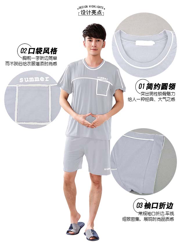 Bộ đồ ngủ mùa hè cho nam bộ cotton mỏng phần bé trai giản dị tay ngắn thiếu niên đơn giản phục vụ tại nhà hai mảnh mặc ngoài đồ bộ mặc nhà