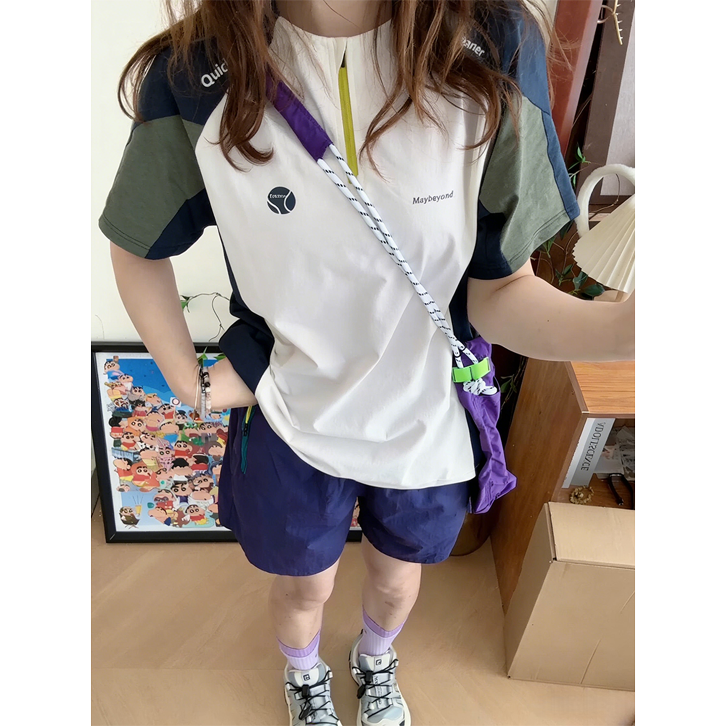 アメリカンスタイルの速乾性半袖フィットネスTシャツ（男女兼用）、薄手の夏用アウトドア日焼け防止サイクリングTシャツ、バドミントンスポーツ用半袖Tシャツ