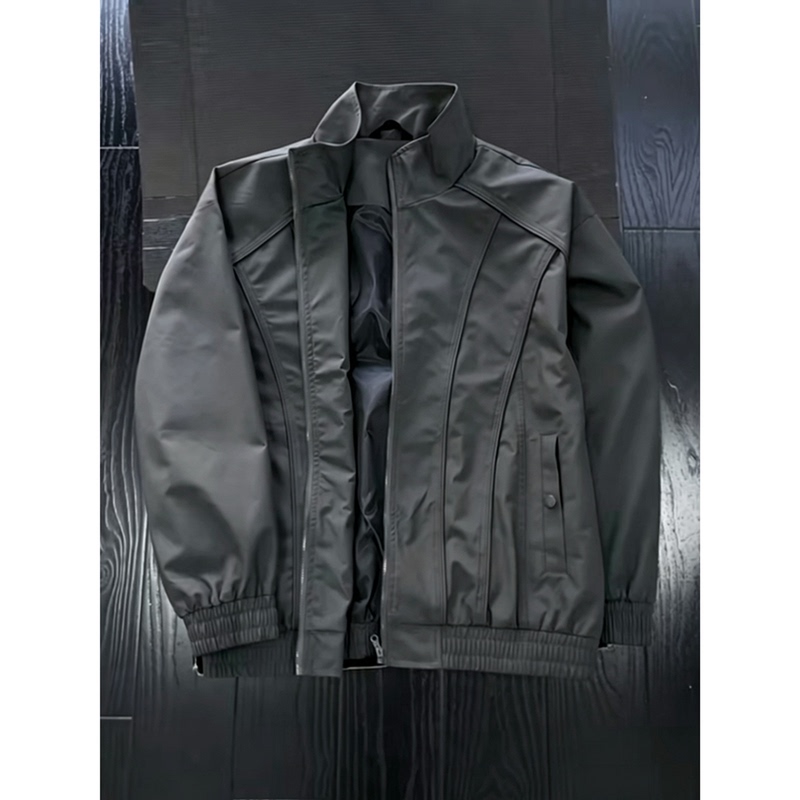 American-Style Deconstructed Coach Flight Jacket for Men, Autumn Season, Regular Shoulder Fit, High-End Feel, Stand-Up Collar, Ma-1 Short Workwear Baseball Jacket American-Style Deconstructed Coach Flight Jacket for Men, Autumn Season, Regular Shoulder Fit, High-End Feel, Stand-Up Collar, Ma-1 Short Workwear Baseball Jacket
