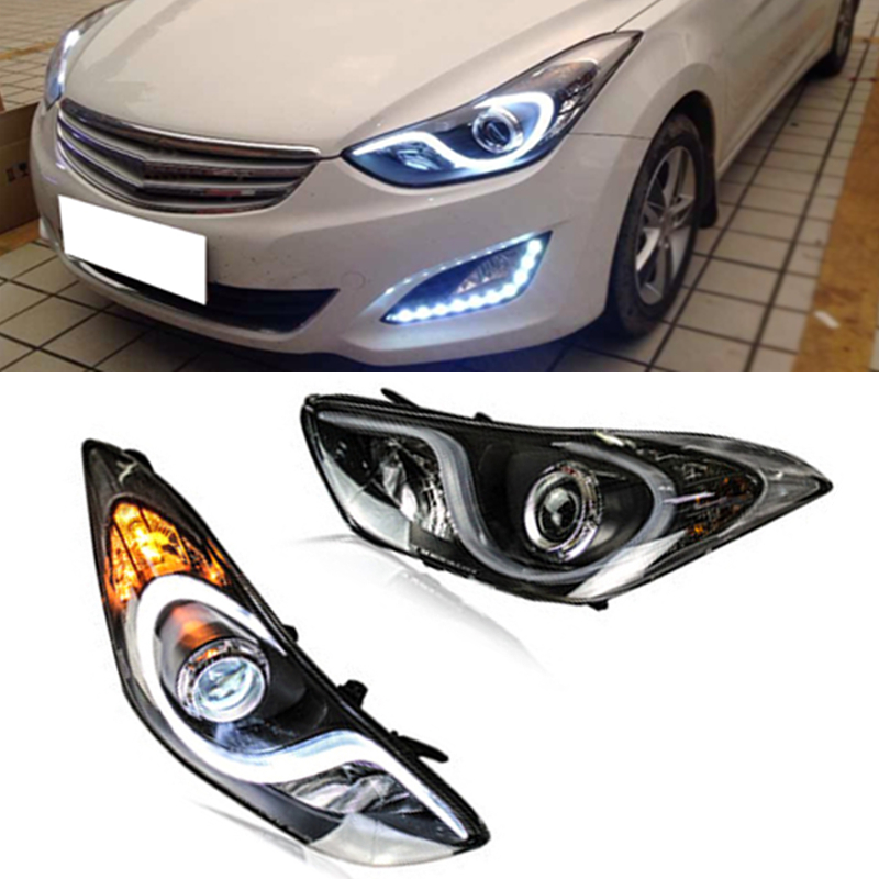 For Hyundai Elantra 20122013 Bixenon Projector Headlights with White