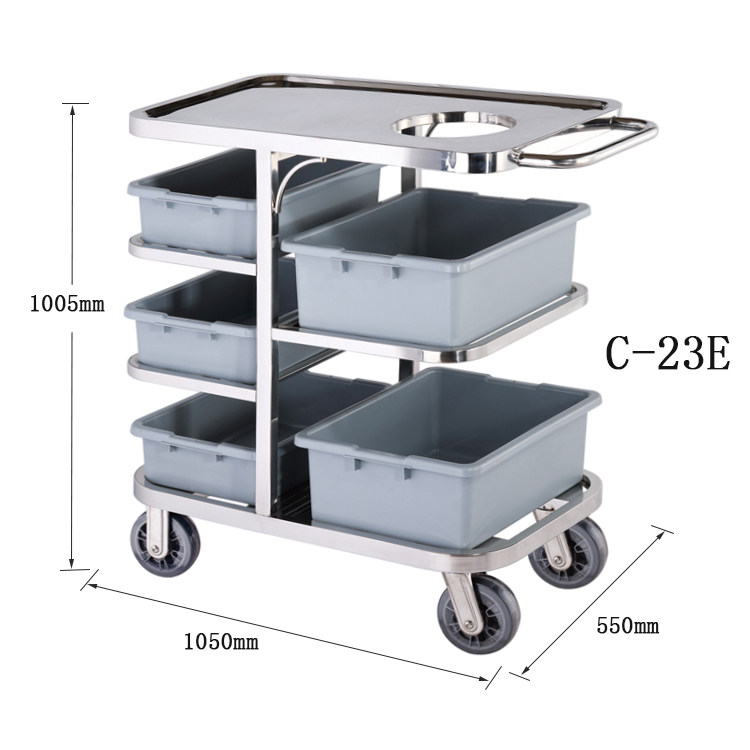 South Collection Bowl Stainless Steel Collection Caravan MOBILE DISHES STORAGE CART HOTEL CUTLERY COLLECTION CARAVAN
