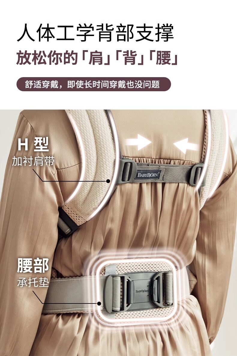 Рюкзак-кенгуру babybjorn新生宝宝婴儿背带腰凳小月龄前后两用多功能抱娃神器