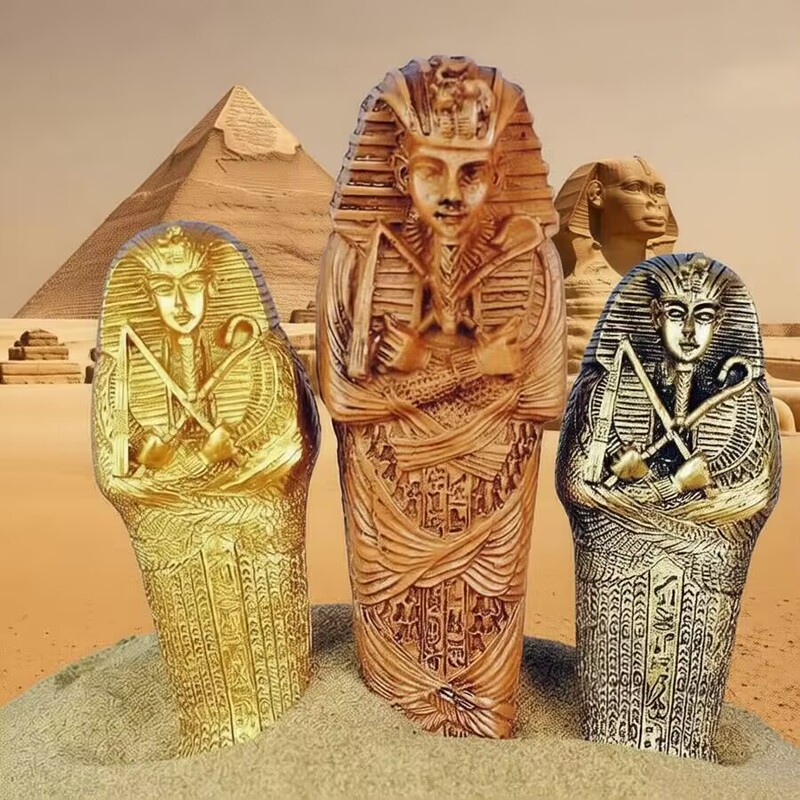 Ancient Egyptian Culture, Pharaoh Coffin, Male and Female Mummy, Aquarium Sand Table Landscaping, Simulated Character Ornaments