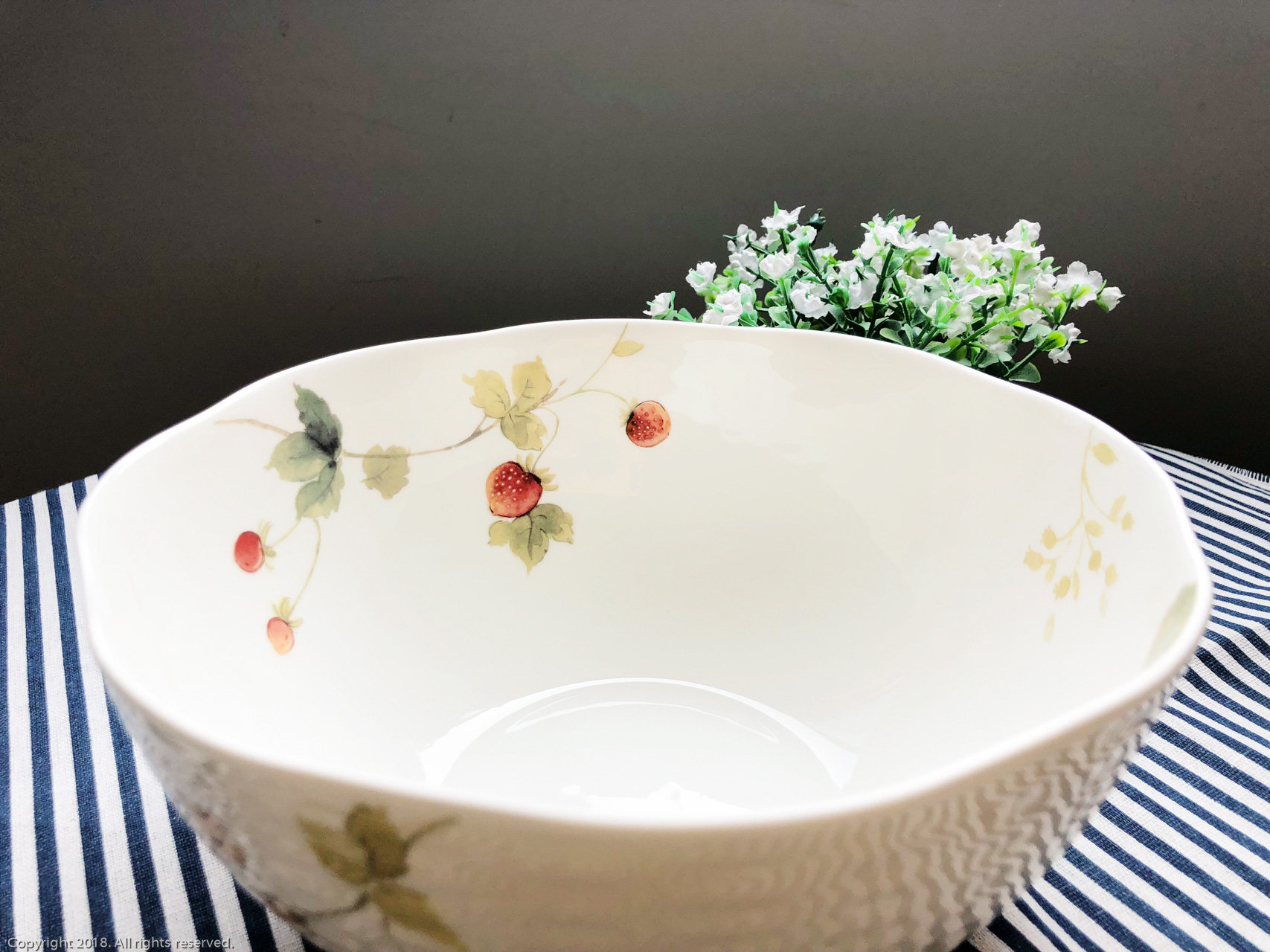 Spot NARUMI Minghai Lucys Garden Bone China Bowl Noodle Bowl Fruit Salad Bowl Soup Bowl 21cm