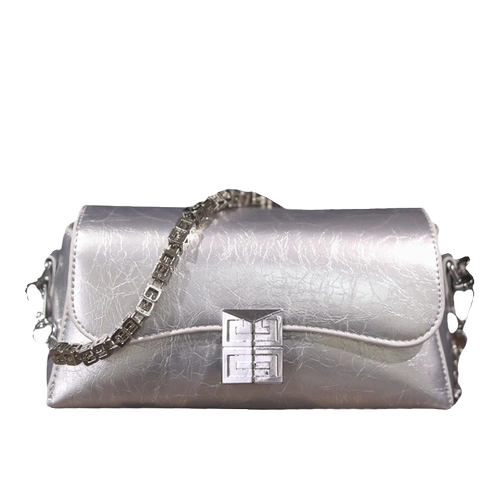 Серебряная небольшая сумка, элитная сумка через плечо, изысканный стиль
