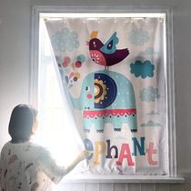  Punch-free installation curtains tatami room nail-free 2021 popular rental room shading childrens short cord