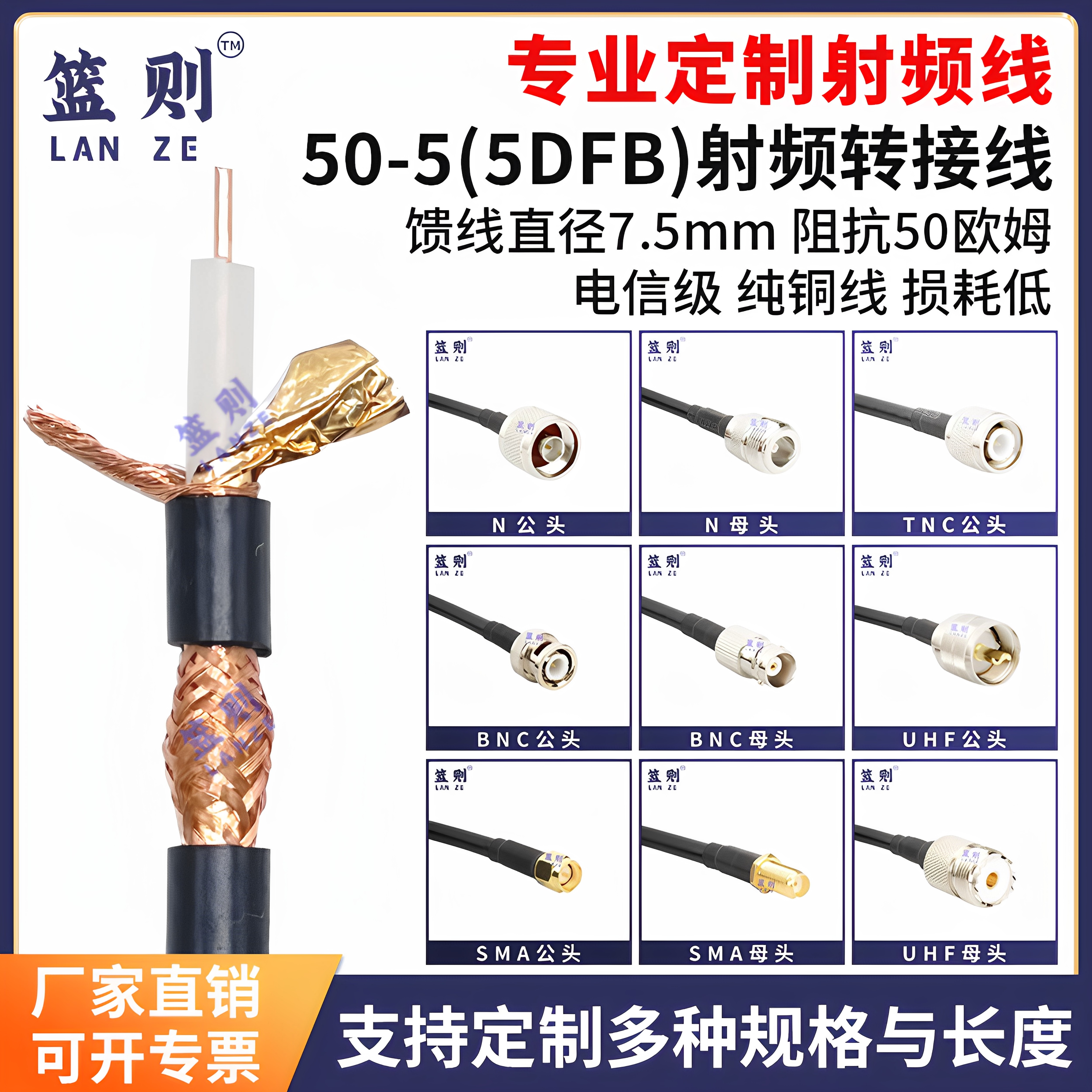 50-5馈线50欧低损室外跳线5d-fb同轴电缆路由网卡天线连接延长线评价- 淘宝网