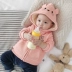 Áo khoác bé mùa đông dày ấm 06-12 tháng áo nịt len ​​sơ sinh Hàn Quốc phiên bản 3 quần áo bé cộng nhung