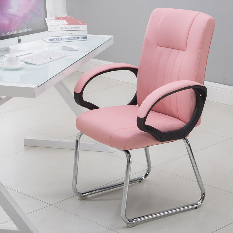High back bow-shaped comfortable table Computer chair Boss stool Household leather office seat Steel foot fixed backrest
