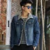Áo khoác cotton mùa đông mới cho nam với quần jean nhung một bộ quần áo nam mùa đông nam - Cao bồi quần đùi nam Cao bồi