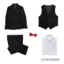 2 Tide Boy sọc ca rô Suit Set 3 Little Boy 4 trẻ em mùa thu / mùa đông Gentlemans Suit 5-Year-Old Flower Kids ăn mặc Ba mảnh. 