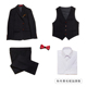 2 Tide Boy sọc ca rô Suit Set 3 Little Boy 4 trẻ em mùa thu / mùa đông Gentlemans Suit 5-Year-Old Flower Kids ăn mặc Ba mảnh.