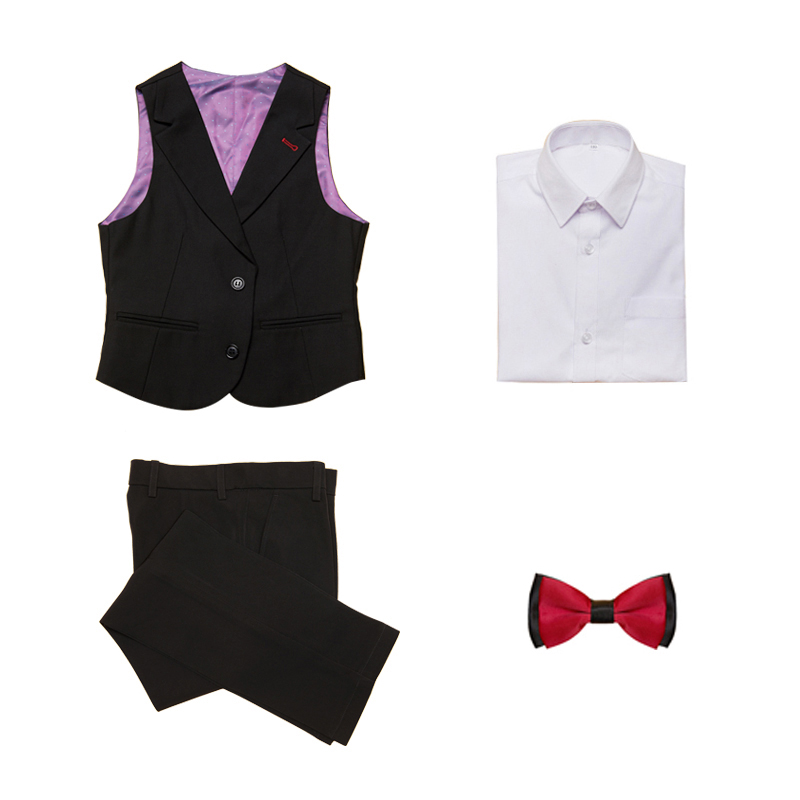 2 Tide Boy sọc ca rô Suit Set 3 Little Boy 4 trẻ em mùa thu / mùa đông Gentlemans Suit 5-Year-Old Flower Kids ăn mặc Ba mảnh.