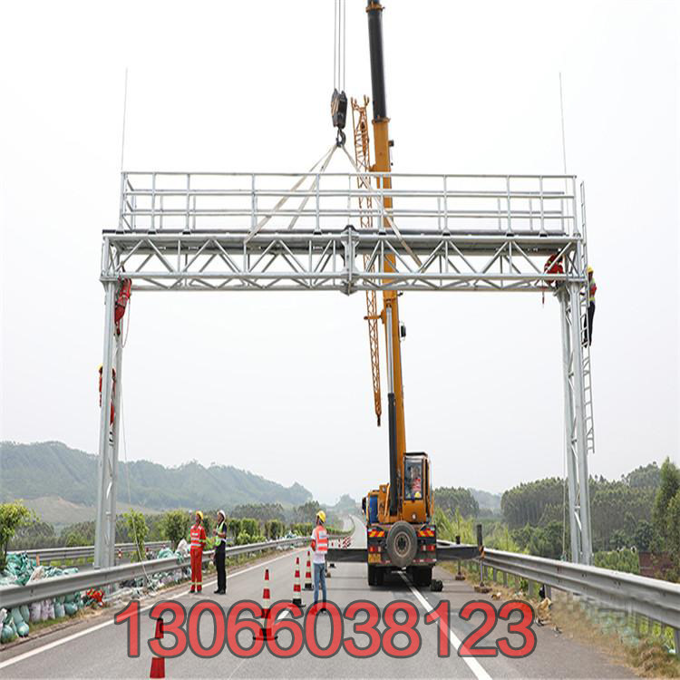 Custom high-speed galvanized LED intelligence board monitoring gantry Intelligent lifting limit Elevated fixed road span limit wide door