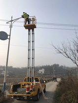 Customized vehicle-mounted hydraulic lifting platform manned scissor-type aerial work vehicle street lamp monitoring and maintenance lifting ladder