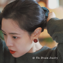 Red Lip Kitten Heel red earrings vintage little fragrant breeze medieval spring and summer ear clip harbor wind New Years ear nail