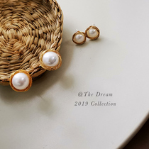 T Dream retro style small crowdage Superior Sense Retro Temperament 100 Lap Button Pearls small earlobes suitable for ear nails