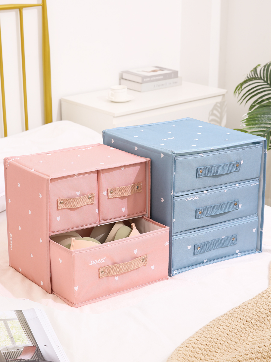 Underwear storage box Drawer fabric finishing box Box with lid split grid Socks underwear underwear storage artifact dormitory