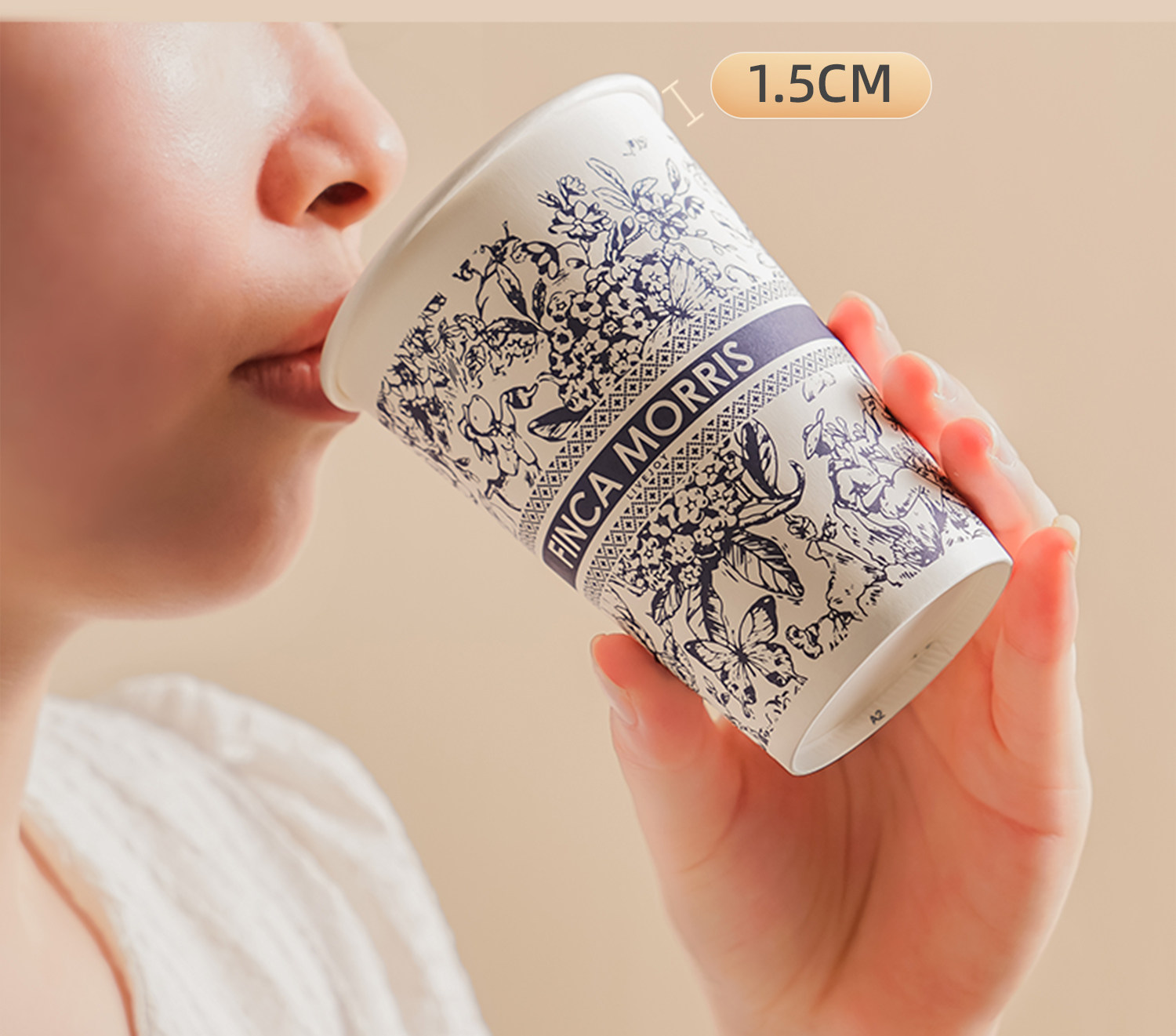  Одноразовые Бумажный стакан цветы чашка домой сгущаться Жесткий ошпаривают большой размер высокой сорт кофе пищевого чашки 