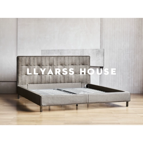 利亚斯 /Кожаная кровать/итальянский минималистский и минималистский мастер, лежащая кожаная атмосфера/zs