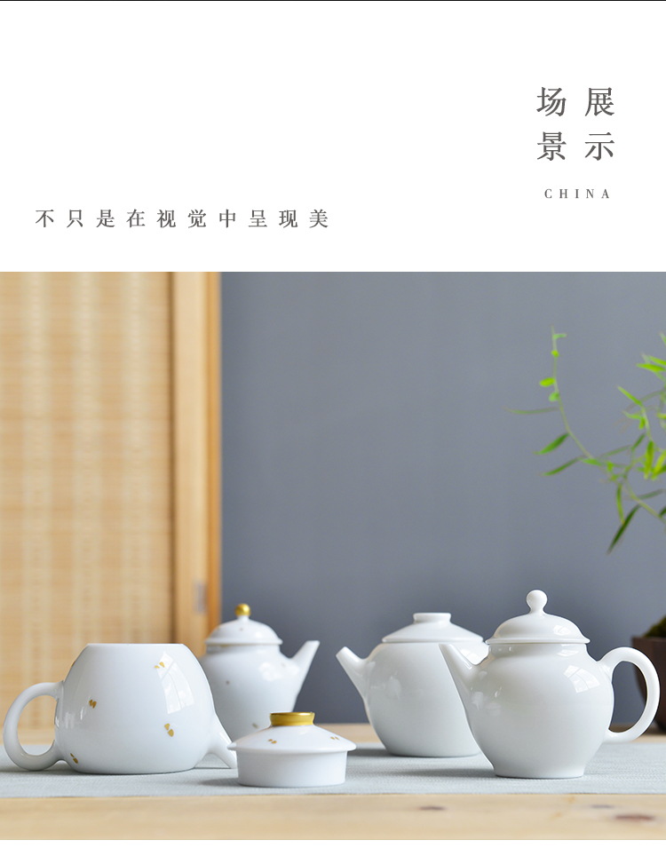 JingLan jingdezhen ceramic teapot kung fu tea set home tea teapot little teapot tea pot set