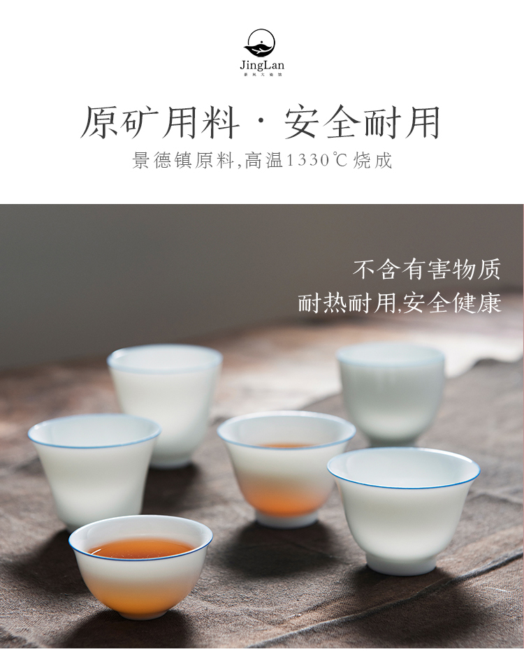 Good thing JingLanPin cup blue expressions using the sample tea cup master cup cup single CPU jingdezhen ceramics by hand kung fu tea set