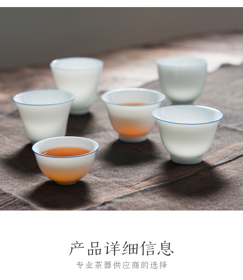 Good thing, jingdezhen porcelain three tureen sample tea cup ceramic cups kung fu tea set only blue edge tureen home outfit