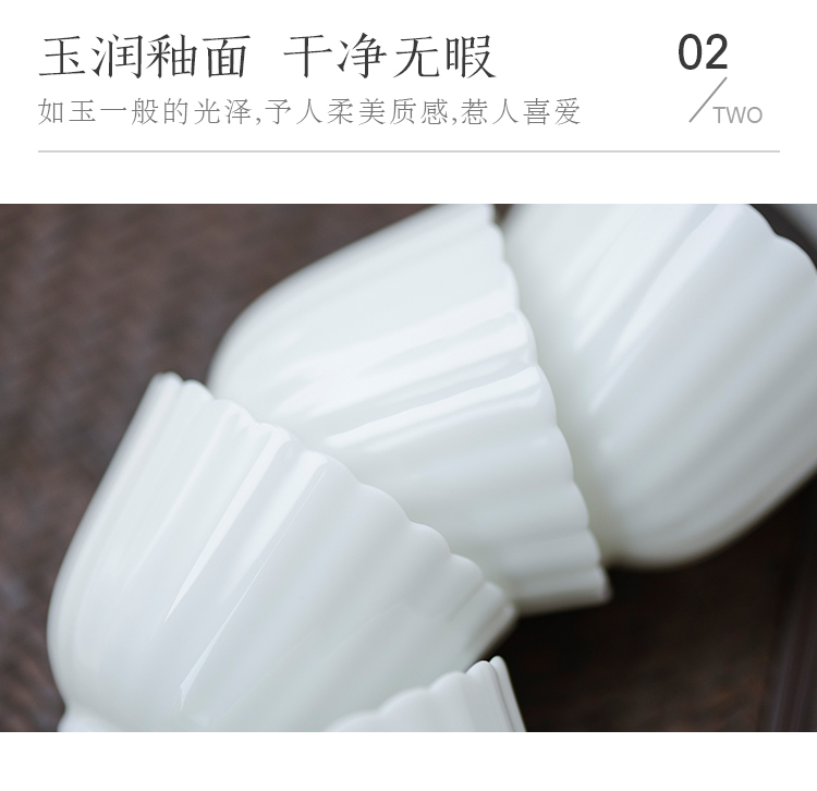 Good thing JingLan sample tea cup ceramic sample tea cup master cup melon leng cup single CPU household cup suit of jingdezhen