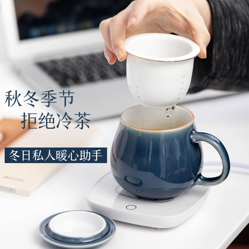 The water separation filter tank with cover cup men 's and women' s mercifully tea thermostatic temperature office of jingdezhen ceramic cup