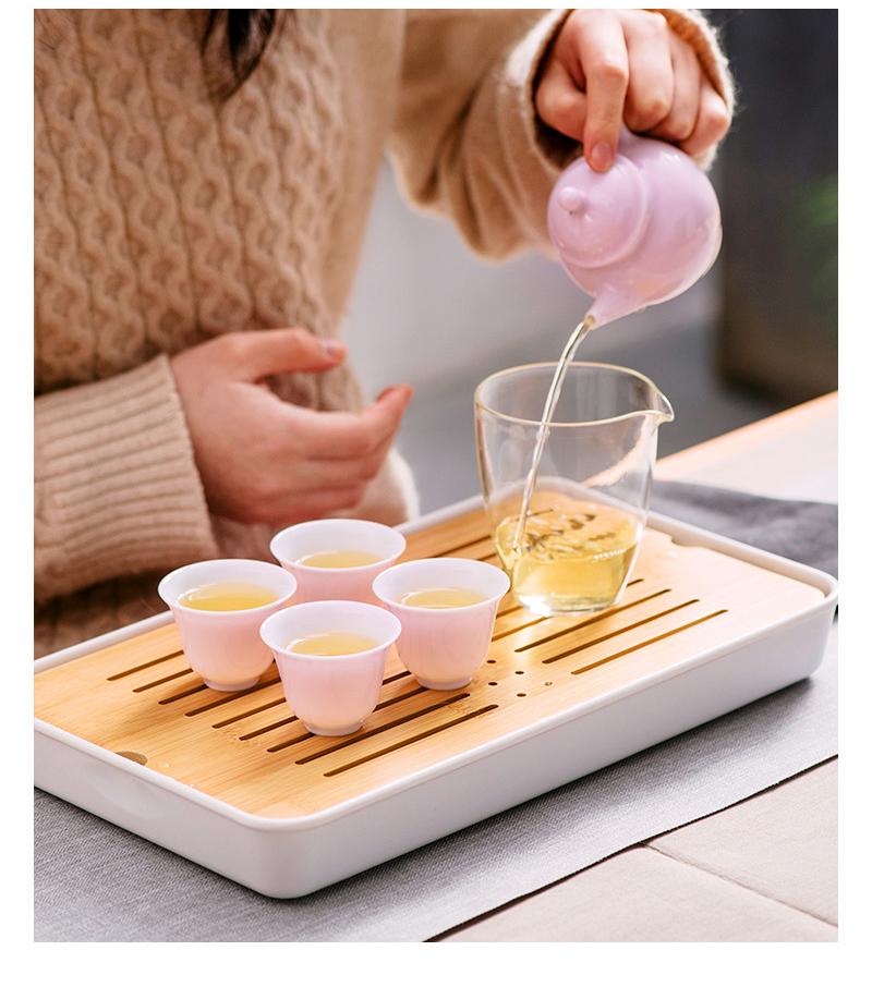 JingLanShan content of jingdezhen ceramic tea set suit modern Nordic contracted household tea tray, tray office"