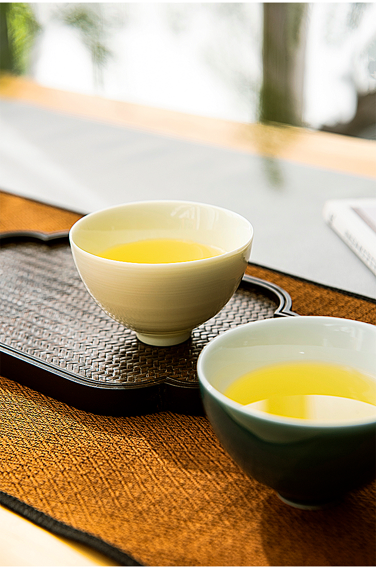 JingLan four color master cup of jingdezhen ceramic cups kung fu tea set sample tea cup high temperature ore color glaze single CPU